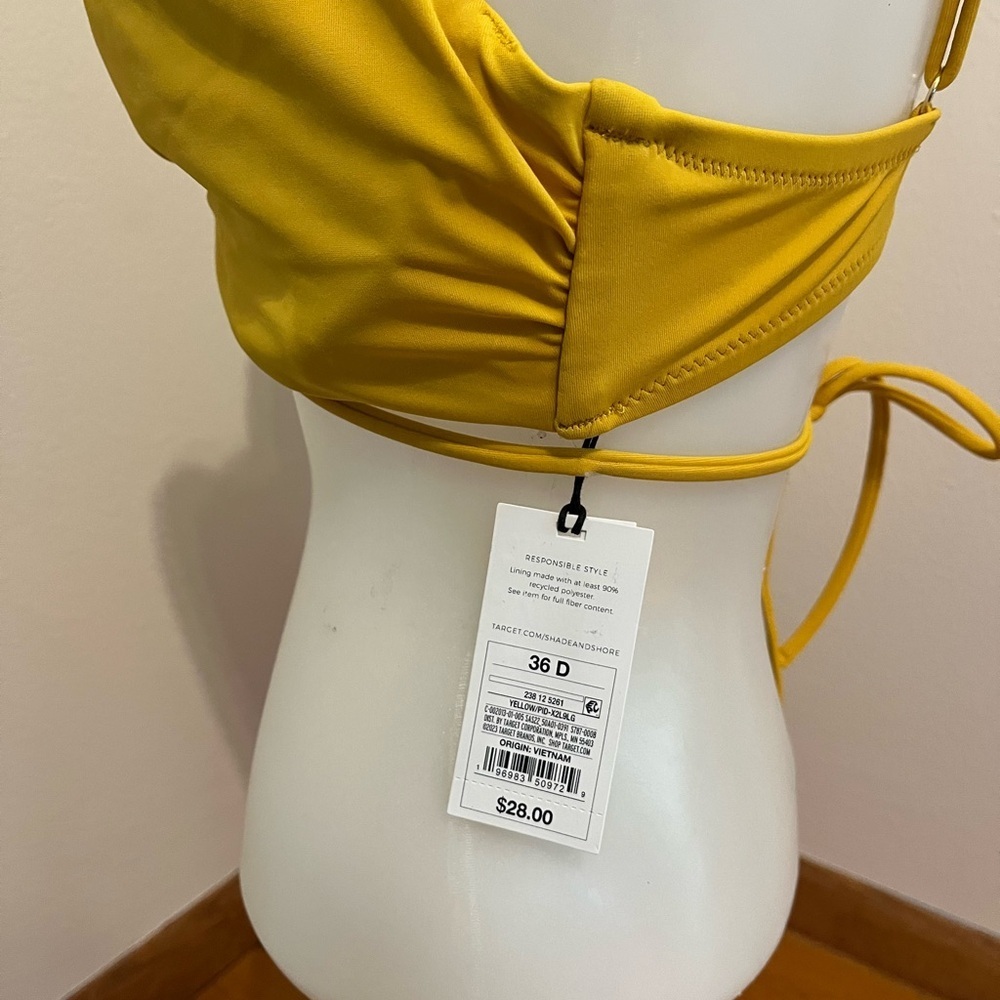 Shade & Shore Mustard Yellow Bikini Top size 36D - Picture 6 of 7